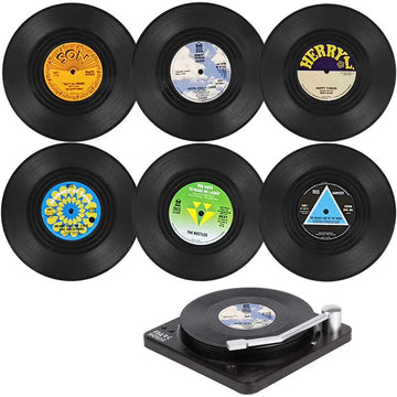 Vinyl Record Player Coaster Set